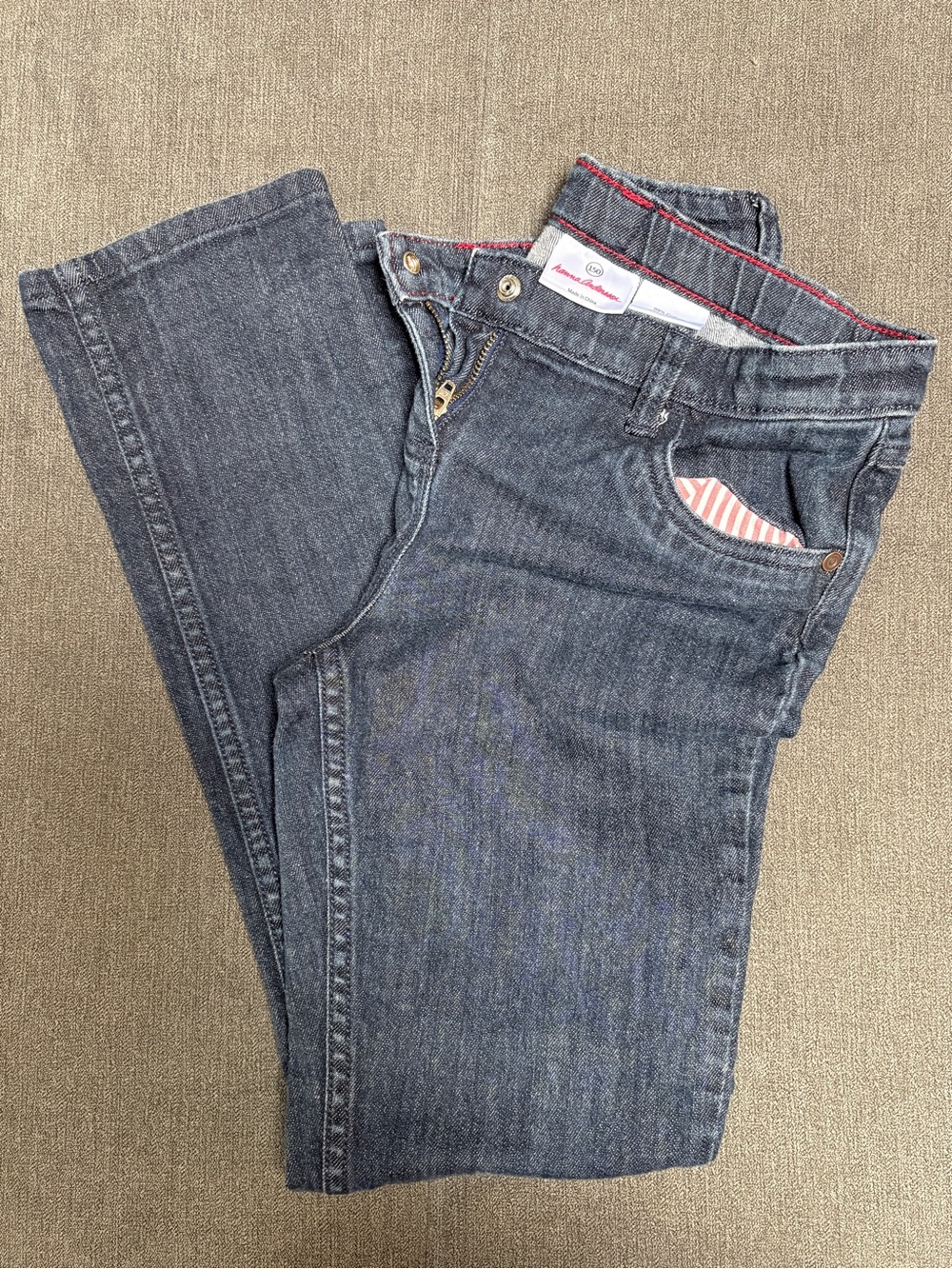 Hanna Andersson Dark Wash Straight Leg Jeans Girls Size 150 (US 12)